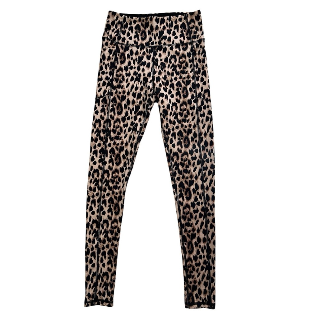 Victoria's Secret Leopard Print High Rise Leggings Luxe‎ Athleisure Size 8 Yoga